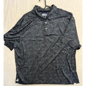 Ben Hogan Performance Mens 3XL Polo Shirt Black Blue Speckled Galaxy